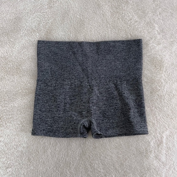 Gray Women's High Waisted Spandex Shorts - Picture 1 of 2